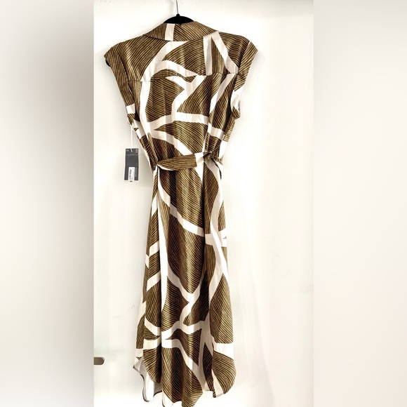 Worthington Brown and White Patterned Midi Dress - Picture 5 of 6